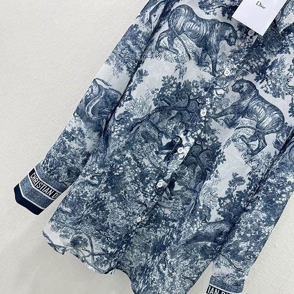 入手困難 ディオール Toile de Jouy 偽物 モチーフ ロングブラウス deg96561